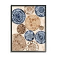 thumbnail image 2 of Lively Mandala Paisley Shapes Pattern Blue Brown Abstract Graphic Art Framed Art Print Wall Art, 2 of 5