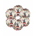 thumbnail image 7 of 15 Inch Round Placemats Set of 6, Christmas Non Slip Heat Insulation PP Table Mats, Winter Gnomes Poinsettia Snowflakes Pine Tree Washable Place Mats for Kitchen Dining Party Table Decor, 7 of 7