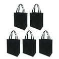 thumbnail image 1 of GOOHOCHY 5 bolsas de tela no tejida, plegables y reutilizables para compras al aire libre (negras, 30 x 25 x 10 cm), 1 of 8