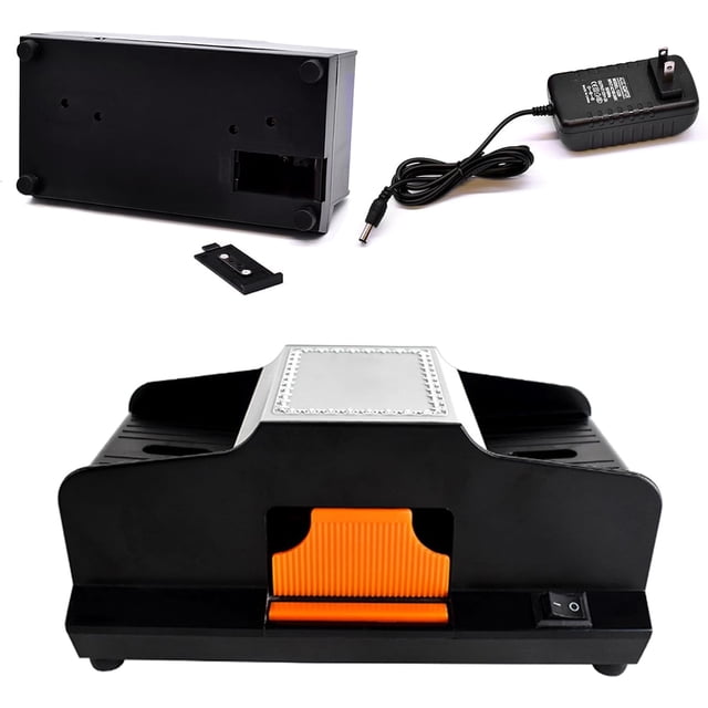Automatic Card Shuffler with Dual Shuffling Modes, Fast Portable Professional Electric Card Shuffler for UNO, Home Party Poker, Blackjack, Texas Hold'em, Plug/Battery Operated