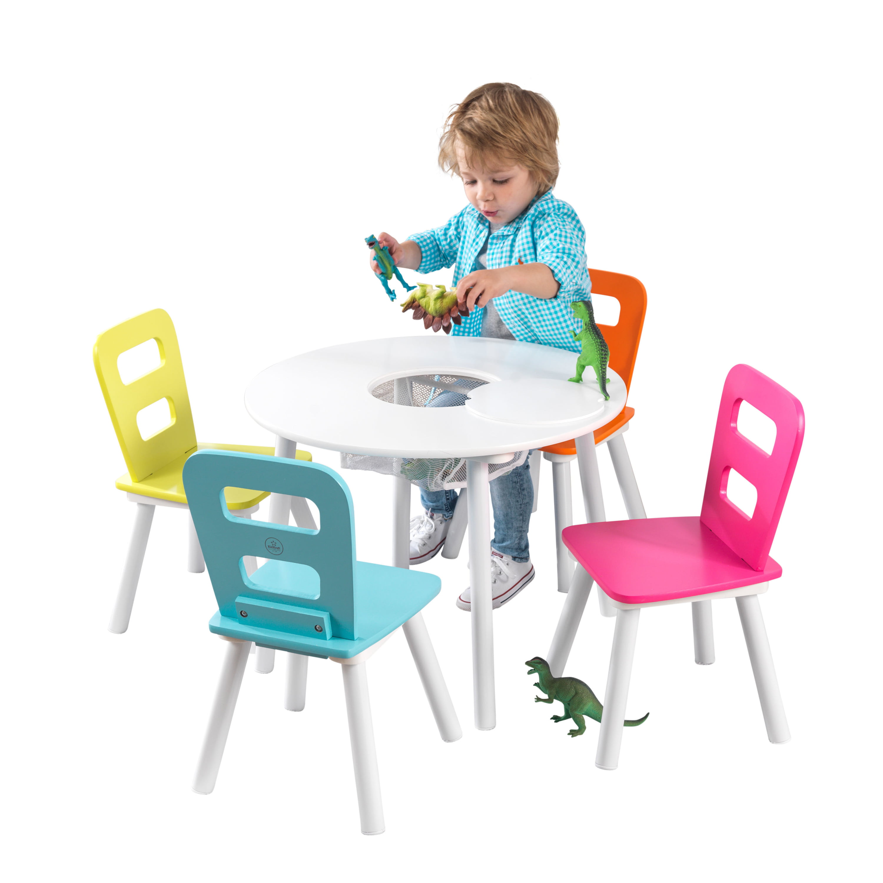 Mint Gift for Ages 3-6 KidKraft Round Storage Table & 2 Chair Set 