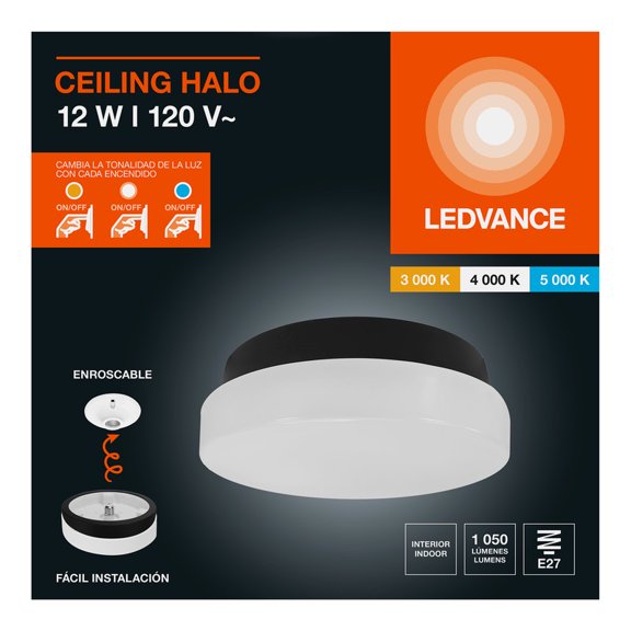 Foco Led Enroscable Bk Halo 12w 3cct E27