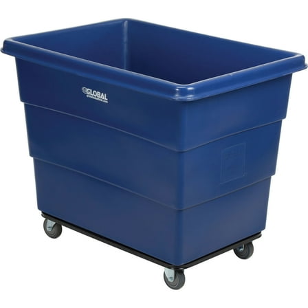 16 Bushel HDPE Plastic Box Truck with Steel Base, Blue, 42-3/5"L x 30"W x 35-3/5"H
