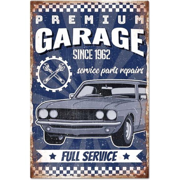 DIY Vintage Cars Repair Tin Sign Garage Service Tin Sign Vintage Metal Tin Sign Art Plaque Poster Retro Wall Decor Tin Painting Tin Signs 8×12inch for Home Bar Coffee Shop Club Decoration DIY
