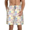 thumbnail image 2 of Uemuo Cat And Rabbit Pattern Men's Swim Trunks Hawaiian Beach Bathing Suit Swimsuits Beach Quick-Dry Shorts with Pockets-Large, 2 of 9
