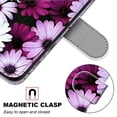 thumbnail image 4 of Wallet Case for Samsung Galaxy S23 Plus (2023), Allytech Premium PU Leather Folio Flip Anti-Lost Wristlet Card Slots Magnetic Buckle Shockproof Stand Case for Galaxy S23 Plus 5G, White Purple Daisy, 4 of 7