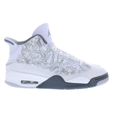 Nike Air Jordan Dub Zero Leather Mens Shoes Size 8, Color: White/Cool Grey