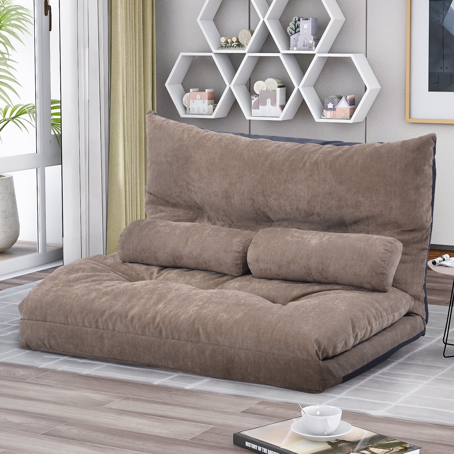 Adjustable Lazy Sofa Floor Sofa, Futon Sofa Thicken Double Chaise