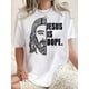 thumbnail image 1 of Women's Fun Half-Face Old for Man Graphic Tee - Casual Round Neck Short Sleeve, Stretchy Polyester Blend, Machine Washable - Perfect for Summer & Casual Attire, 1 of 6