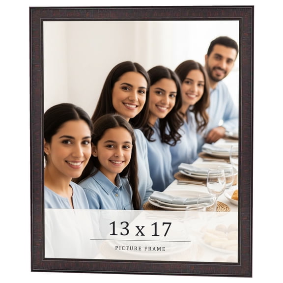 13x17 Rustic Brown Real Wood Picture Frame Width 0.75 inches | Interior Frame Depth 0.5 inches |