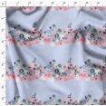 thumbnail image 4 of Soimoi Tissu en Rayonne Bleu Ranunculus & Chrysanthème Imprimé Floral 1 Yard 58 Pouces de Large, 4 of 5