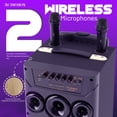 thumbnail image 6 of AudioBox ABX-8080R Dual 8" Bluetooth Portable Party Speaker with Wireless Microphones, LED Lights, FM Radio, USB, AUX, microSD, Karaoke Speaker, 6 of 9