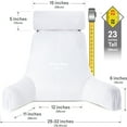 thumbnail image 2 of Medium Husband Pillow Aspen Edition - Perfect Pillow With Arms for Reading & Bed Rest - Removable Neck Roll - Premium Shredded Memory Foam -Cover Reverses to Microsuede or Microfiber, White Dandelion, 2 of 9