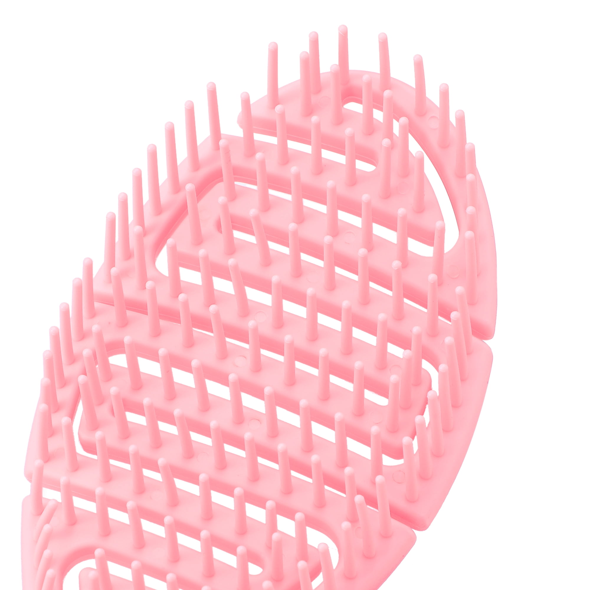Unique Bargains Hair Comb Shower Detangler Need to Vent Detangling Brush Rubber Pink