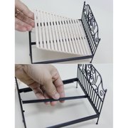 ROZYARD Vintage Iron Bed For 1/12 Scale Dollhouses Decoration Miniature Furniture Model