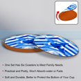 thumbnail image 4 of Israel Set of 6 Round Coasters, Microfiber Leather Drink Coasters, 11x11 cm/4.3x4.3 in Coaster Set for Table and Home Decor, 4 of 6