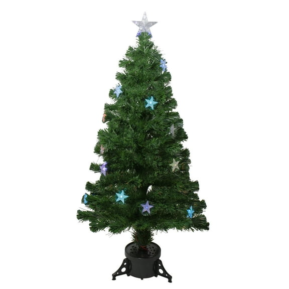 Northlight 4' Pre-lit Potted Medium Pine Color Changing Star Artificial Christmas Tree - Multi-Color