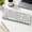White, variant on Black&Blue 104 Key Wireless Mechanical Typewriter with Blue Backlight