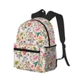 thumbnail image 2 of Daiia Bunny Floral School Backpack for Men Women, Unisex Large Waterproof Bookbag Schoolbag Casual Daypack for High School/College/Teens/Travel/Work Black, 2 of 8