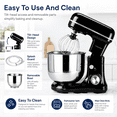thumbnail image 5 of UHOMEPRO 3-in-1 Stand Mixer, 5QT Tilt-Head 10-Speed Electric Stand Mixer, Stainless Steel Bowl, Dough Hook, Flat Beater and Wire Whisk for Baking, Black, 5 of 9