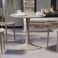 thumbnail image 6 of WestinTrends Playa 31.5" Round Outdoor Indoor Metal Cocktail Dining Table, Sand, 6 of 11