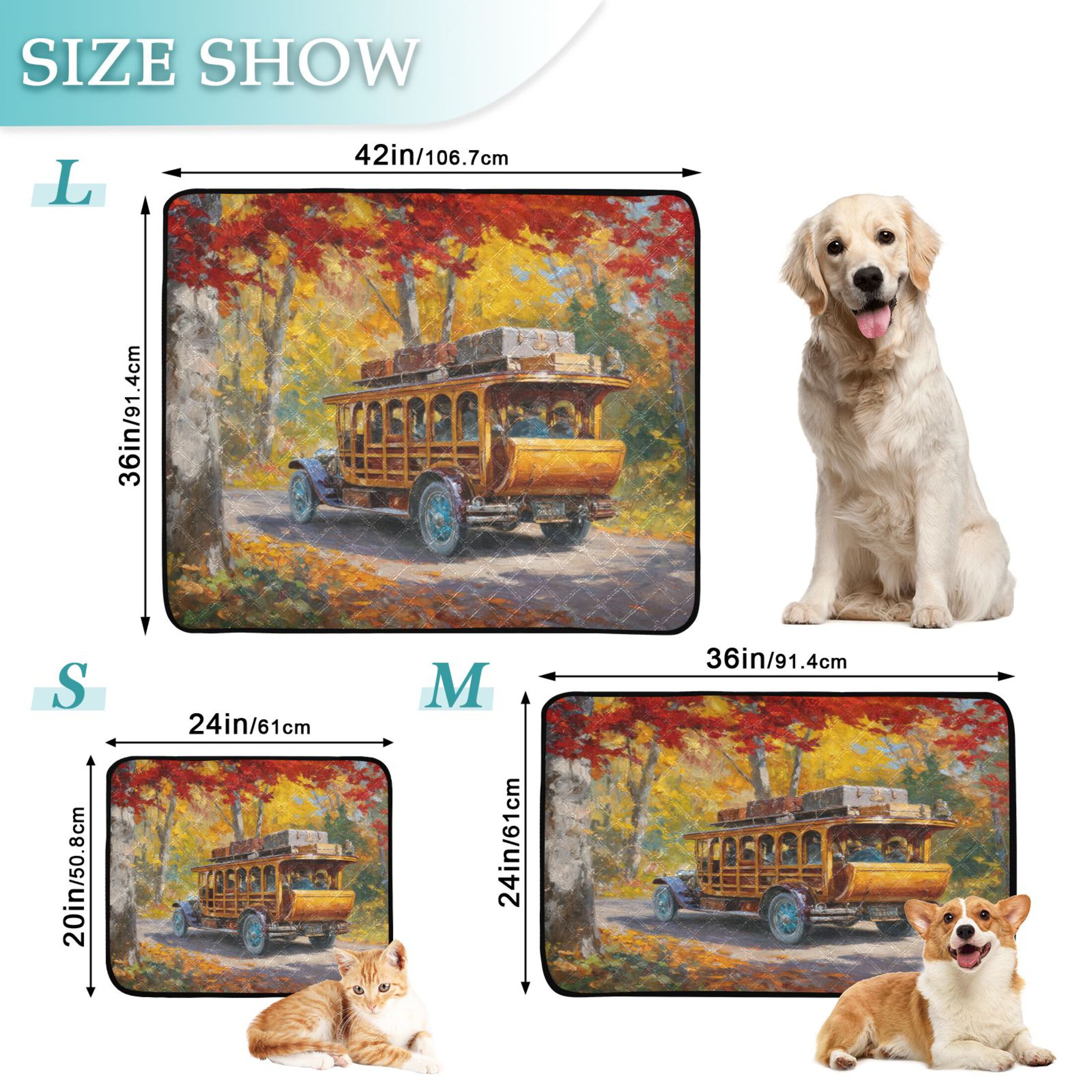 IAUYY Washable Pee Pads for Dogs Smallx3 Absorbent and Leak-Proof Non-Slip Reusable Puppy Pee Pads for Dogs Applicable to Playpen Potty Crate Old-fashioned Wooden Bus