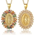 thumbnail image 4 of Joyería religiosa para mujer, colgante de latón con microincrustaciones de circón, Virgen María, collar de creyentes para mujer--D317 BANYUO Electrónica, 4 of 7