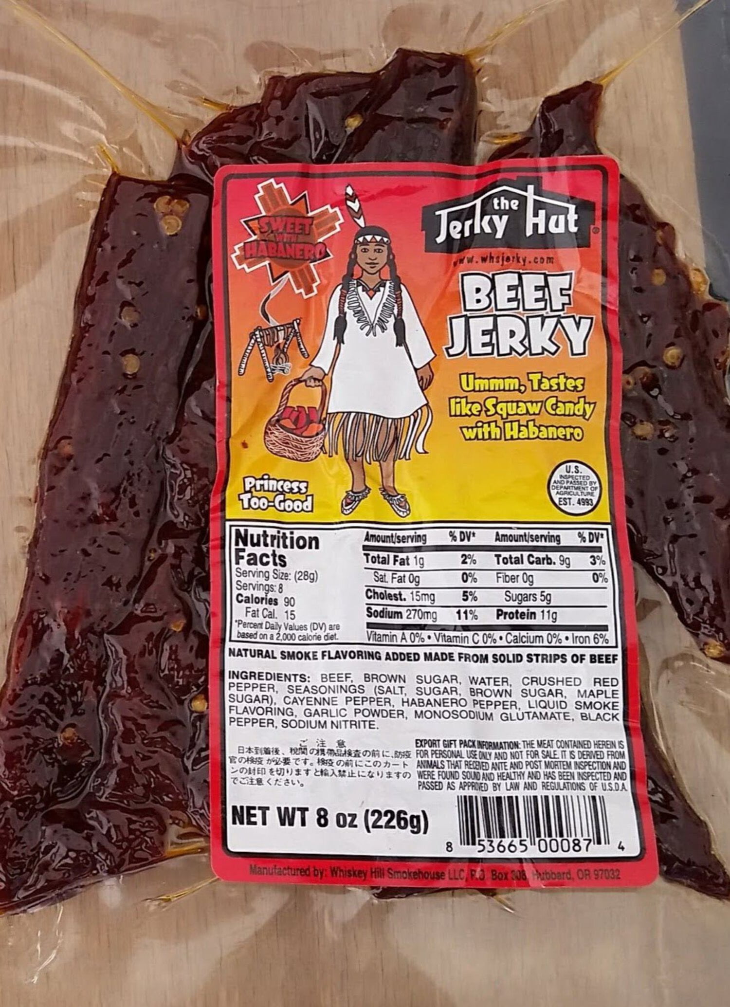 Jerky Hut | Habanero Sweet  -- (8 oz)