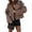 Coffee Color, variant on Women Crop Pea Coat Wool Blend Office Work Lapel Collar Short Winter Jacket Trench Coat Gray XXL