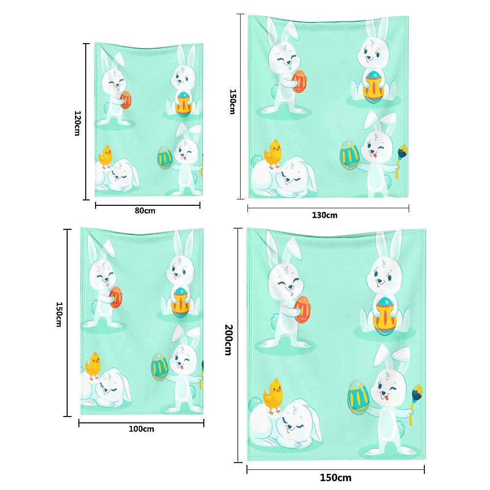 Easter Bunny Bed Blanket For Office, Bed, Sofa UltraSoft Background