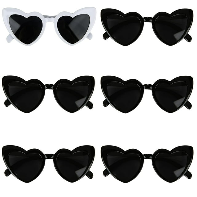 Gafas de Sol con Forma de Corazón Clcnsusilk para Despedida de Soltera - Paquete de 8 Piezas