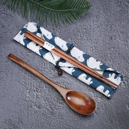 

[Big Save!]Portable Tableware Wooden Spoon Chopsticks Sets Dinnerware Chopsticks Spoons Set Japanese-style Natural Nanmu Kitchen Supplies