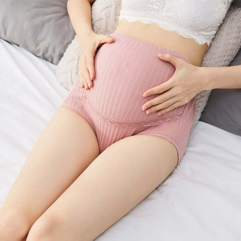 TUOBARR Maternity Clothes Women's High-waist Belly Lift Pregnant Women  Adjustable Rib Lace Panties 