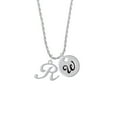 thumbnail image 2 of Delight Jewelry Silvertone Small Gelato Script Initial - R - Silvertone Script Initial Disc - W - Charm Necklace, 20"+3", 2 of 4