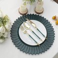 thumbnail image 6 of BalsaCircle 6 Matte Teal Round 13 in Sunflower Design Matte Plastic Dinner Charger Plates Party Events Decorations, 6 of 8