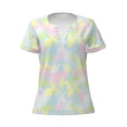 thumbnail image 3 of Naloa Color Rabbit Print T-Shirts Short Sleeve V Neck Tees for Women Fashion Tops Trendy Lightweight Soft Casual Summer Outfits Clothes, 3 of 5