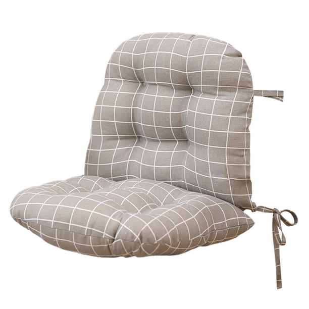 Cojín De Asiento De Respaldo de 1 pcs Con Lazos Caqui