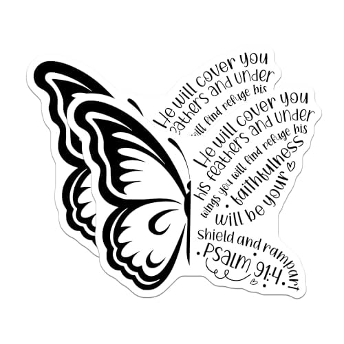 (2 Pack) Uplifting Butterfly Magnets - Inspirational Quote - Faith-Based Home - Christian Bible Verses - 5" On Longest Side - for Cars, Fridges, Toolboxes - Made in USA - MAG3851