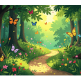 thumbnail image 4 of Lush Forest Themed Banner with Butterflies and Flowers Background Party Decorations Photography Props Backdrop for Garden Parties Outdoor Celebrations Family Gatherings and Event Decor, 4 of 8