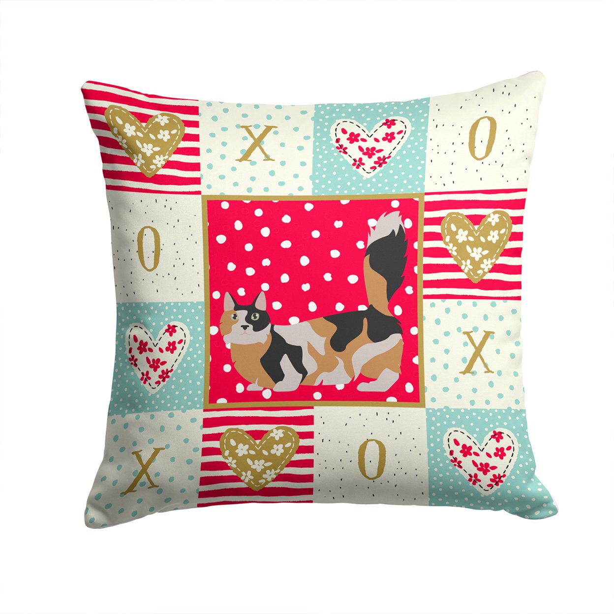 Munchkin 3 Cat Love Fabric Decorative Pillow Red