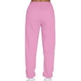 thumbnail image 5 of JGTDBPO Sweatpants For Women Winter Solid Color High Waist Warm Pants Thick Lined Athletic Jogger Fleece Drawstring Lace-Up Thermal Lined Sweatpants With Pockets, 5 of 5