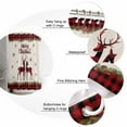 thumbnail image 6 of Christmas Red Bathroom Shower Curtains with Hooks, and Black Buffalo Plaid Elk Waterproof Fabric Washable Shower Curtain for Home Hotel Bathtub Decor 72x72 Inches, 6 of 7