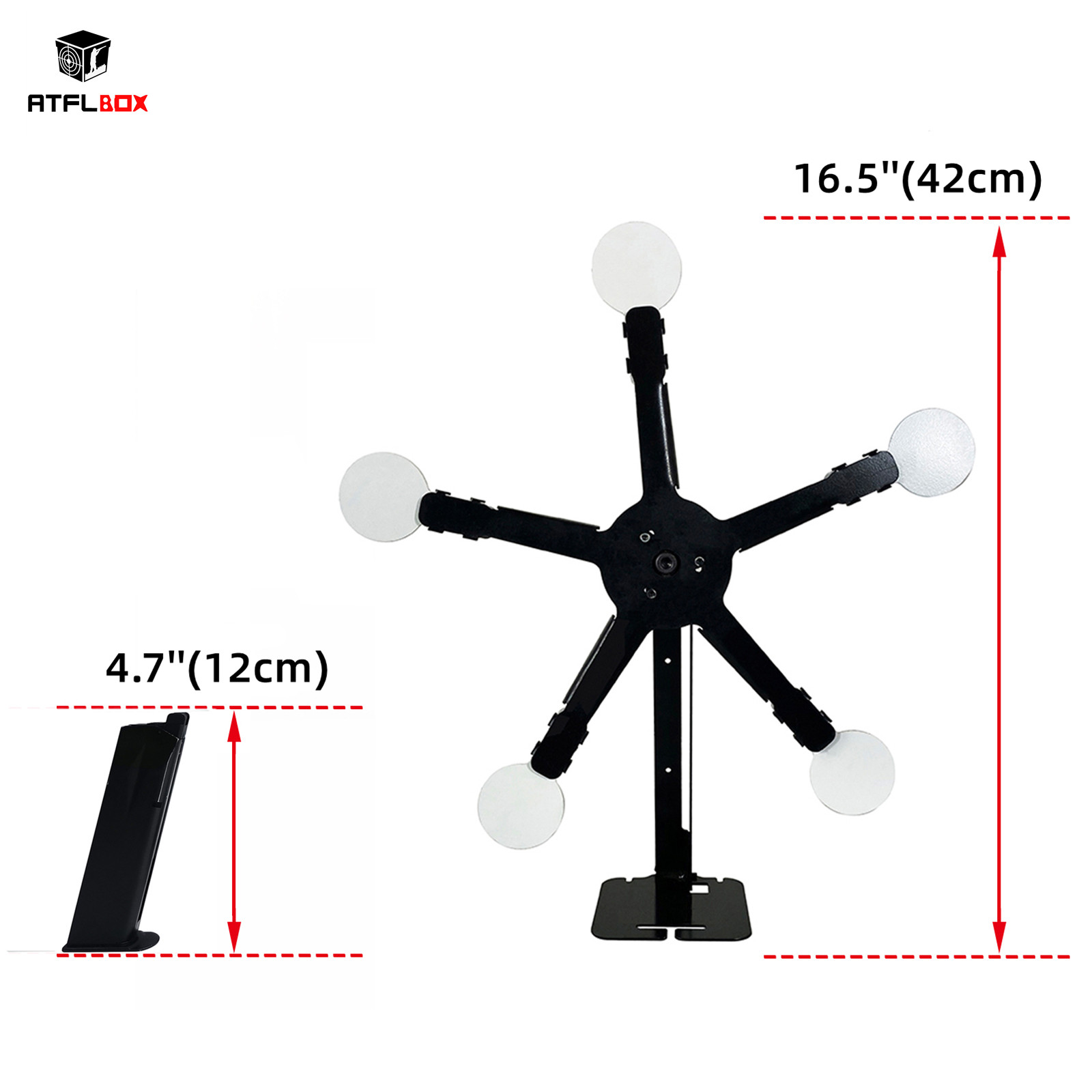 Atflbox Rotate The Metal Shooting Target with 5 Steel Plates for BB Guns (Star)