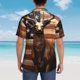 thumbnail image 4 of Fotbe Deer American Flag Vintage Camisa Hawaiana para Hombre Unisex – Camisa Casual de Verano con Botones de Manga Corta de Algodón y Lino,Medium, 4 of 7