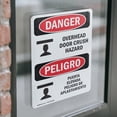 thumbnail image 4 of (2 Pack) Overhead Door Crush Hazard Bilingual OSHA Danger Sign, 4 of 7