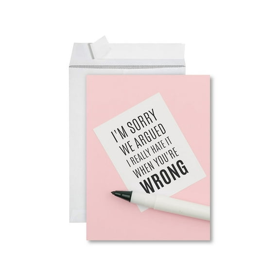 Koyal Wholesale Funny I'm Sorry Jumbo Card I Really Hate It When You're Wrong I'm Sorry Greeting Card with Envelope