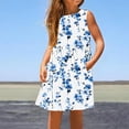 thumbnail image 4 of Gamivast Girls Dresses Size 10-12 Fashion Floral Print Midi Dress Flowy Soft Cute Summer Dresswith Side Pockets Vacation Casual Beach Dress 5T Vestidos De Verano Para Niña, 4 of 8