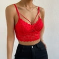 thumbnail image 2 of UYISJ Bustier Tops for Women Underwired Camisoles Two Layer Supportive Push Up Lace Bralette Cami Tank Top, 2 of 7
