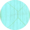 thumbnail image 1 of Ahgly Company Indoor Round Solid Light Blue Modern Area Rugs, 6' Round, 1 of 4