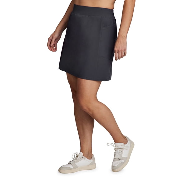 RBX Active Women's Plus Size Zipper Pocket Woven Skort With Inner Bike Short